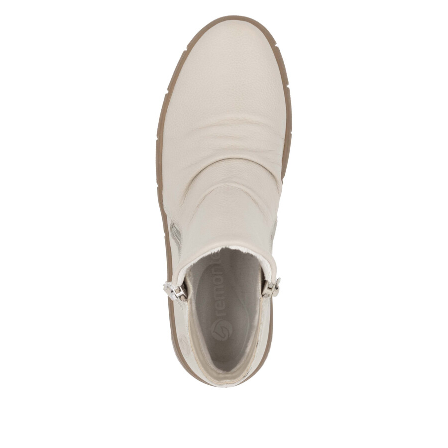 botas beige con cremallera para mujer remonte d1t73-60