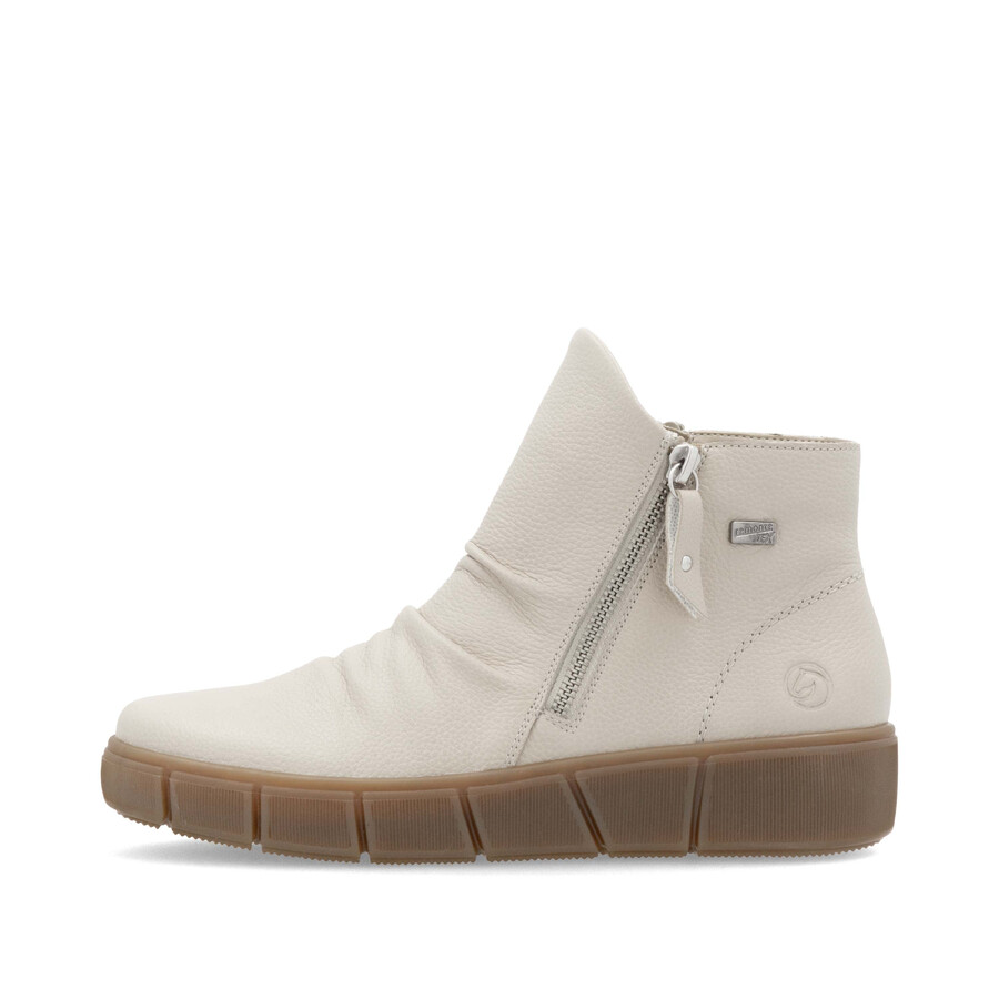 botas beige con cremallera para mujer remonte d1t73-60