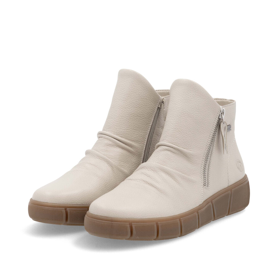 botas beige con cremallera para mujer remonte d1t73-60