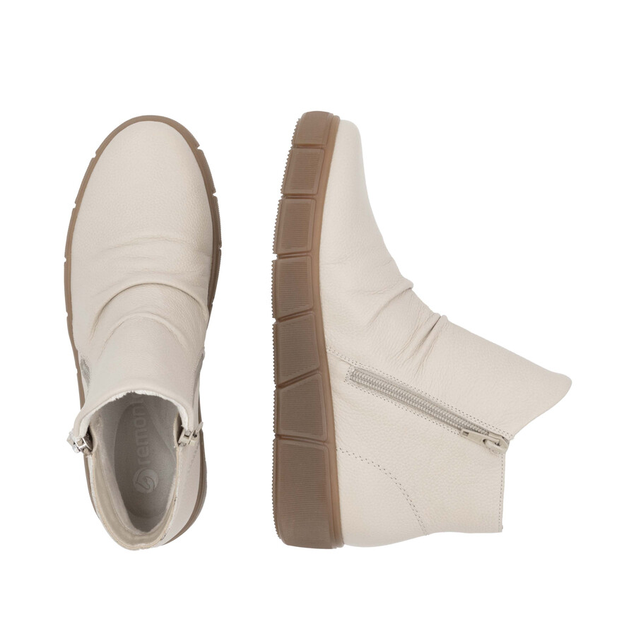 botas beige con cremallera para mujer remonte d1t73-60