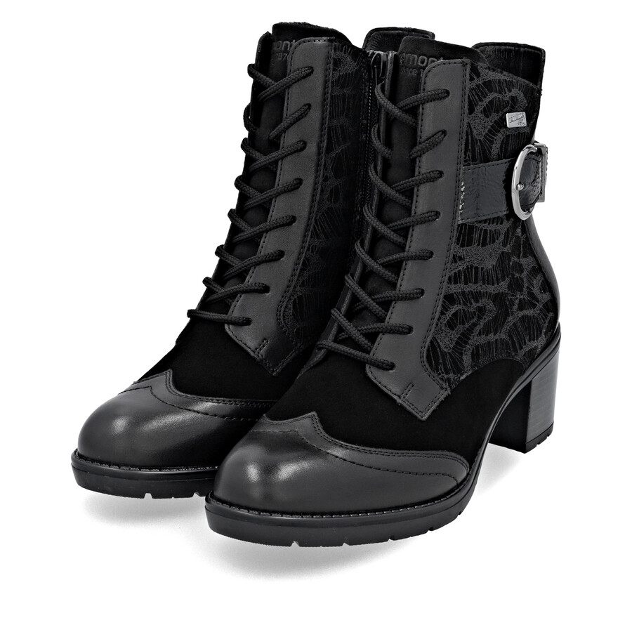 botas negras con cremallera para mujer remonte d2a77-02