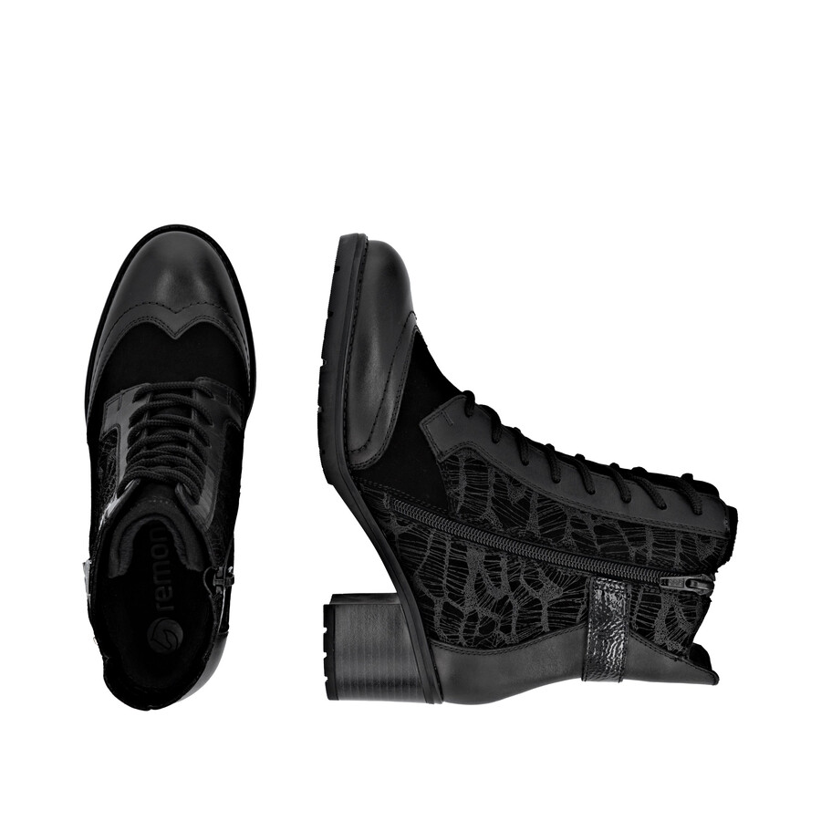 botas negras con cremallera para mujer remonte d2a77-02