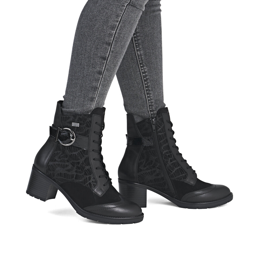 botas negras con cremallera para mujer remonte d2a77-02