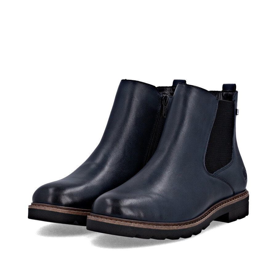botas azules con cremallera para mujer remonte d2q70-14