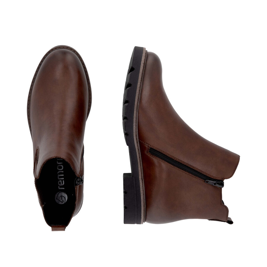 botas marrones con cremallera para mujer remonte d2q70-22