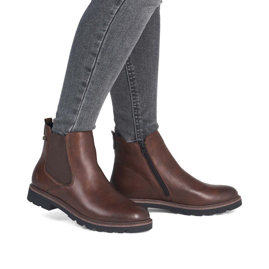 botas marrones con cremallera para mujer remonte d2q70-22