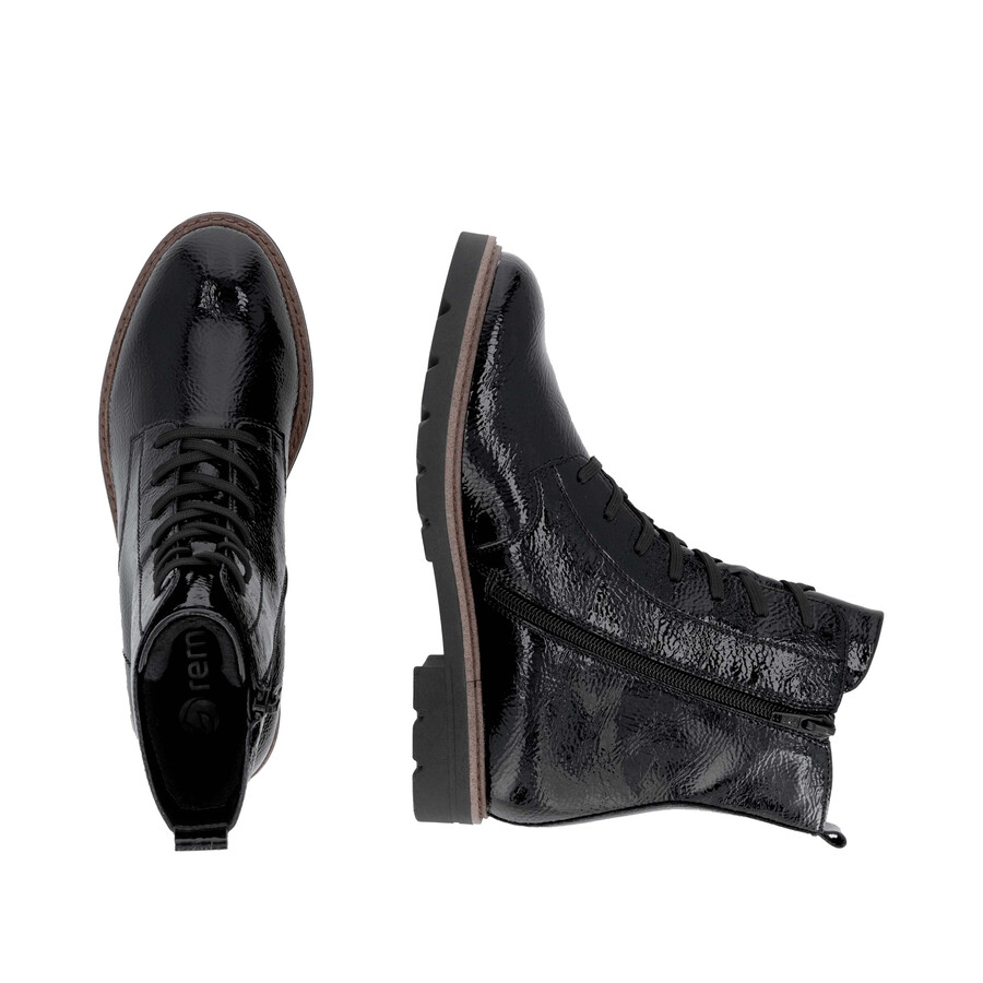 botas negras con cremallera para mujer remonte d2q71-03