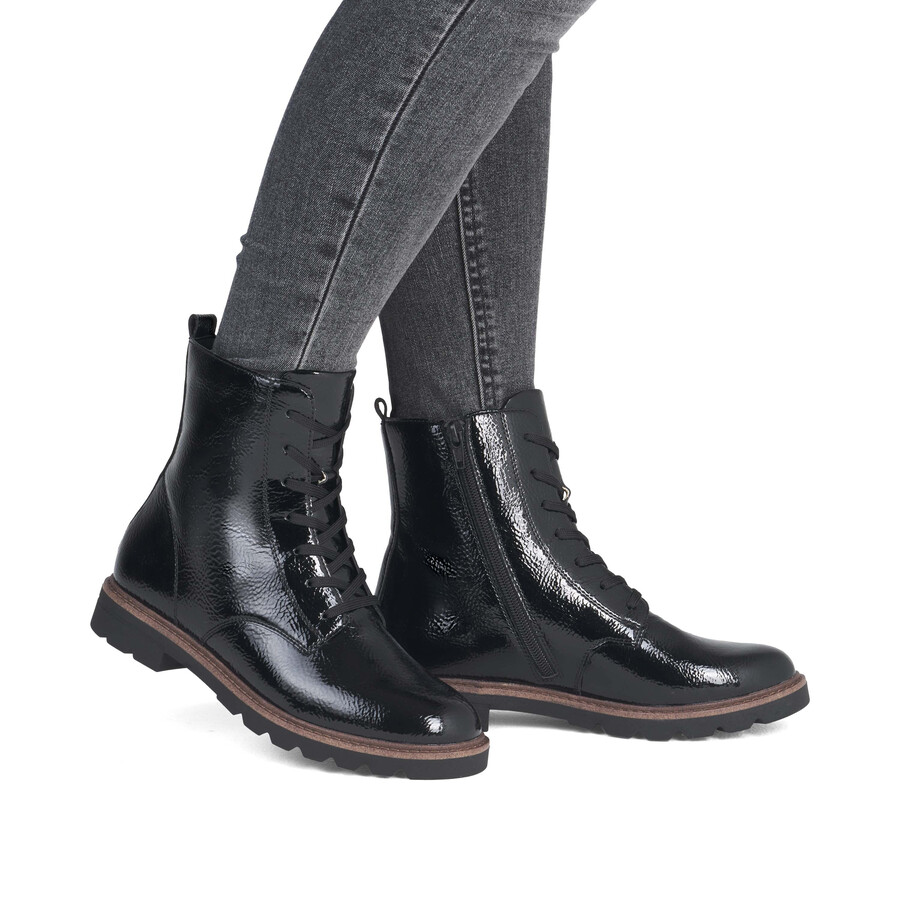 botas negras con cremallera para mujer remonte d2q71-03