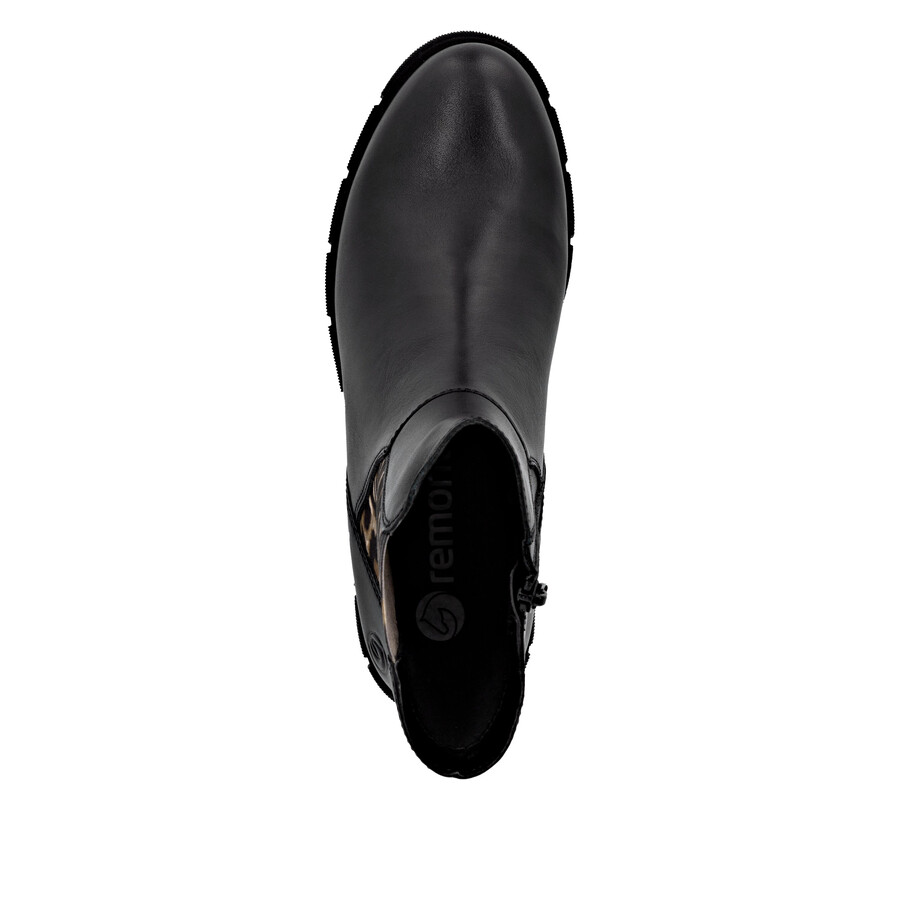 botas negras con cremallera para mujer remonte d2s70-03