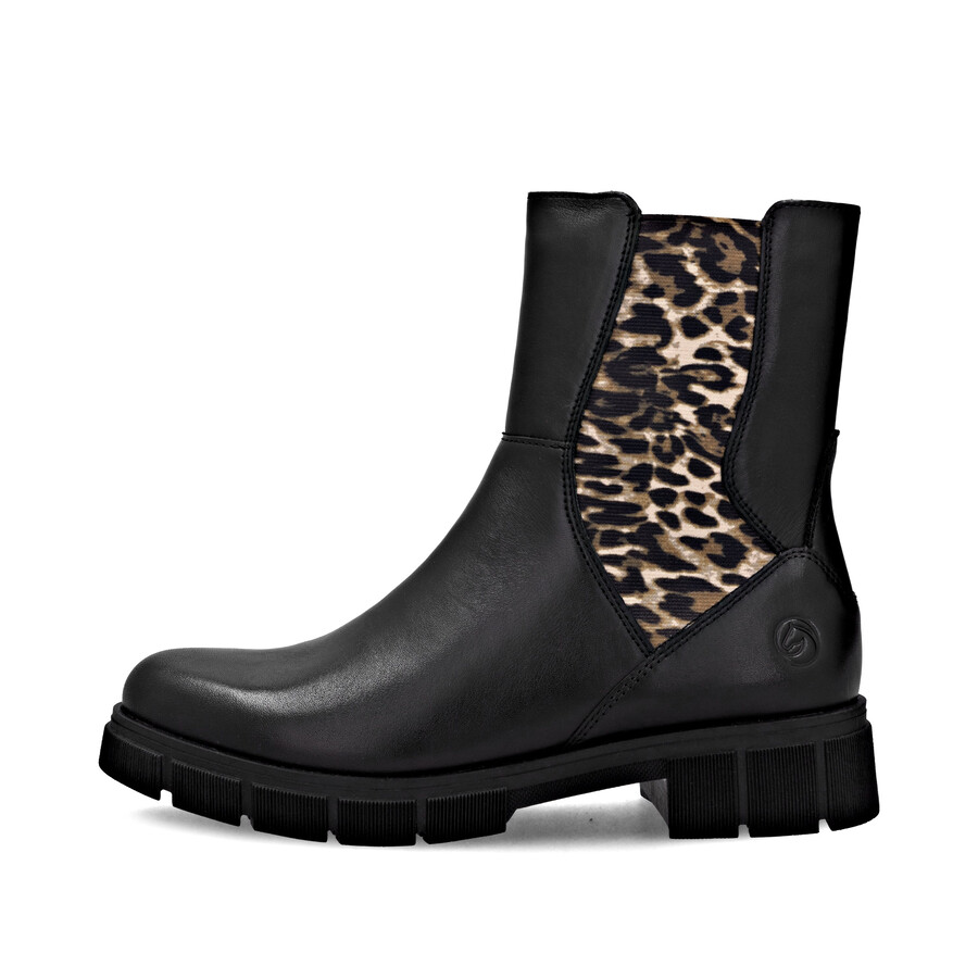 botas negras con cremallera para mujer remonte d2s70-03