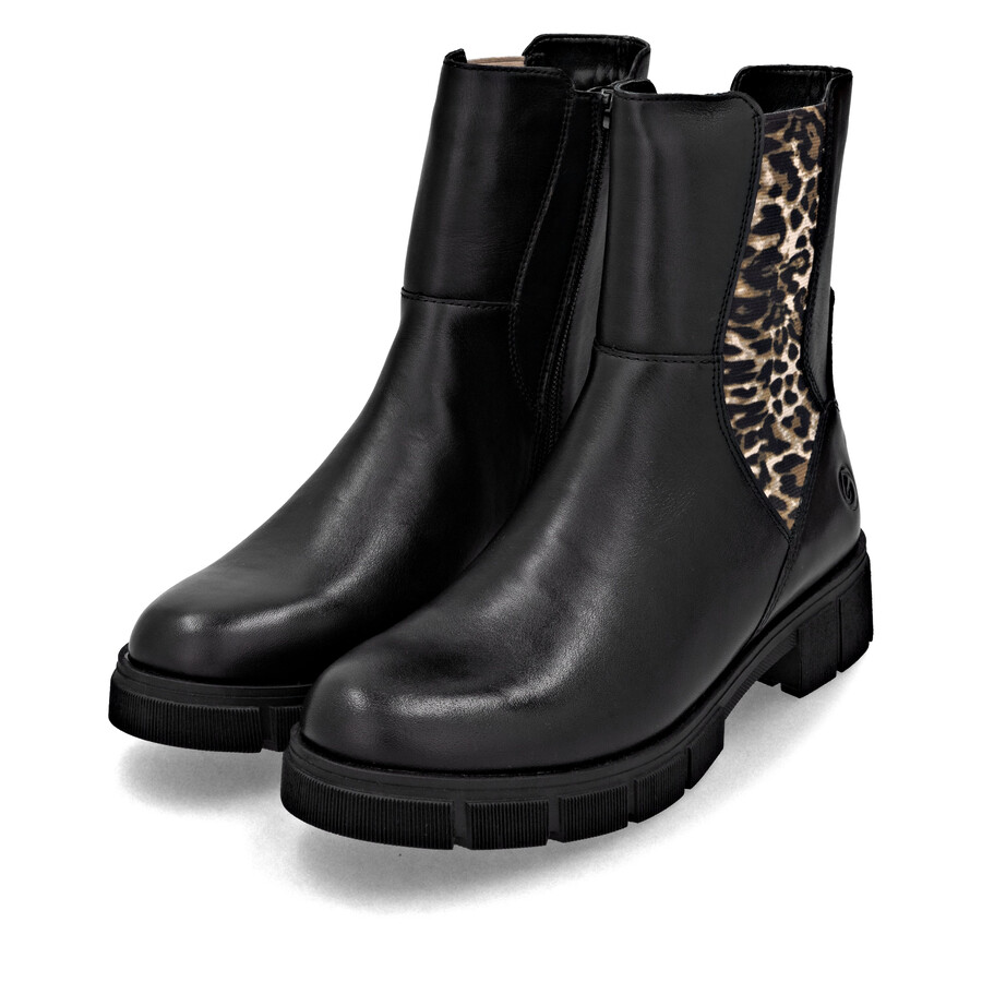 botas negras con cremallera para mujer remonte d2s70-03