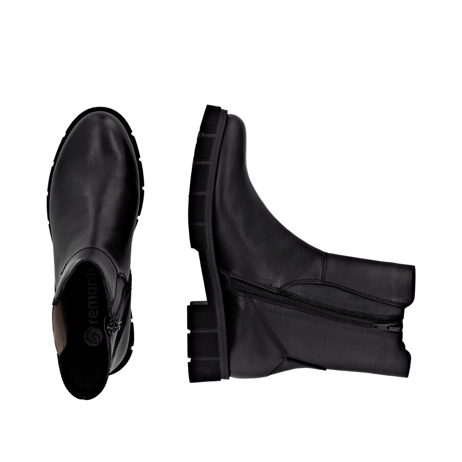 botas negras con cremallera para mujer remonte d2s70-03