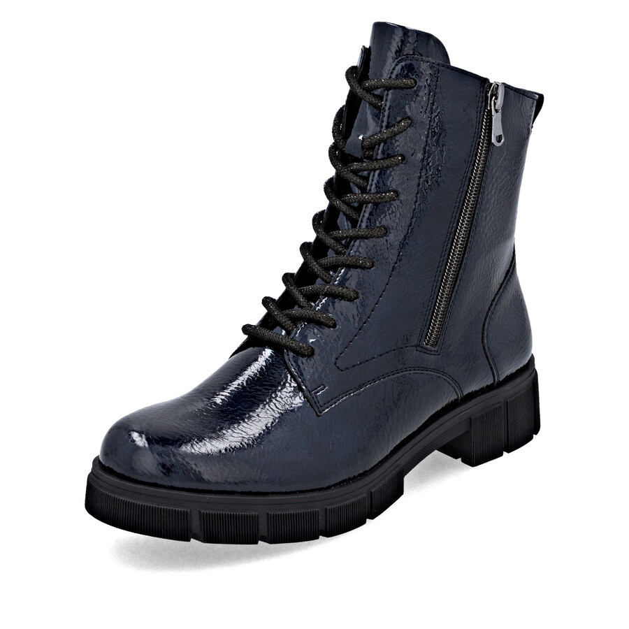 botas azules con cremallera para mujer remonte d2s72-14
