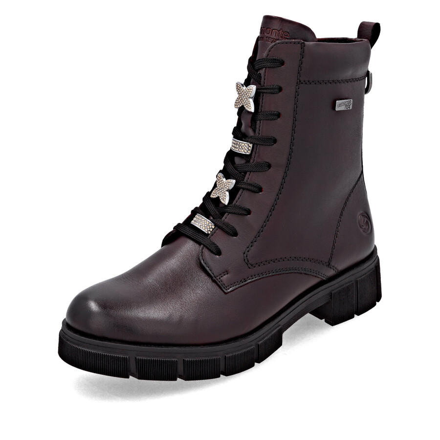 botas rojas con cremallera para mujer remonte d2s73-35