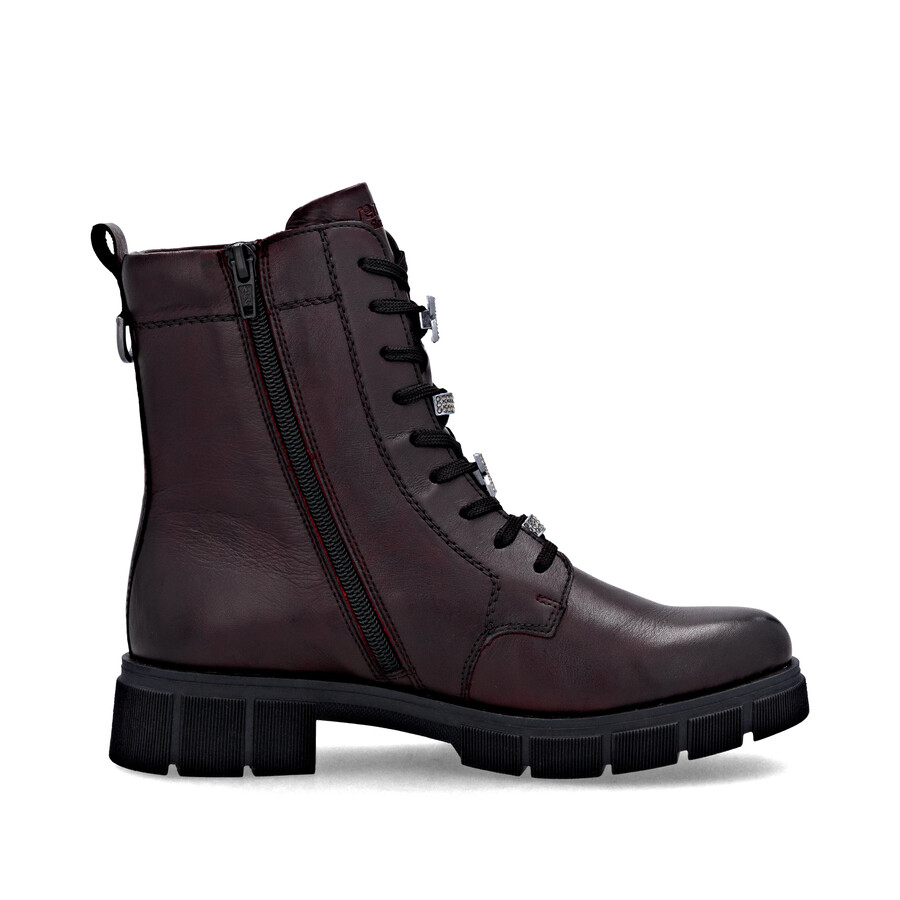 botas rojas con cremallera para mujer remonte d2s73-35