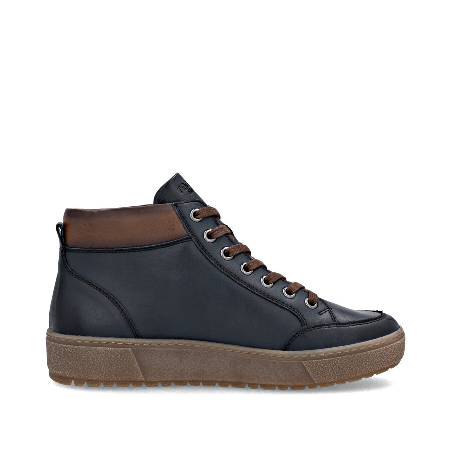 botas azules con cremallera para mujer remonte d2t70-14