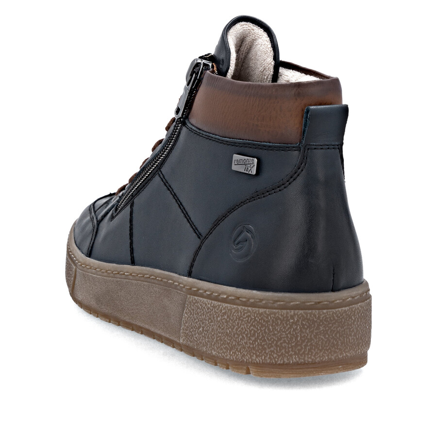 botas azules con cremallera para mujer remonte d2t70-14