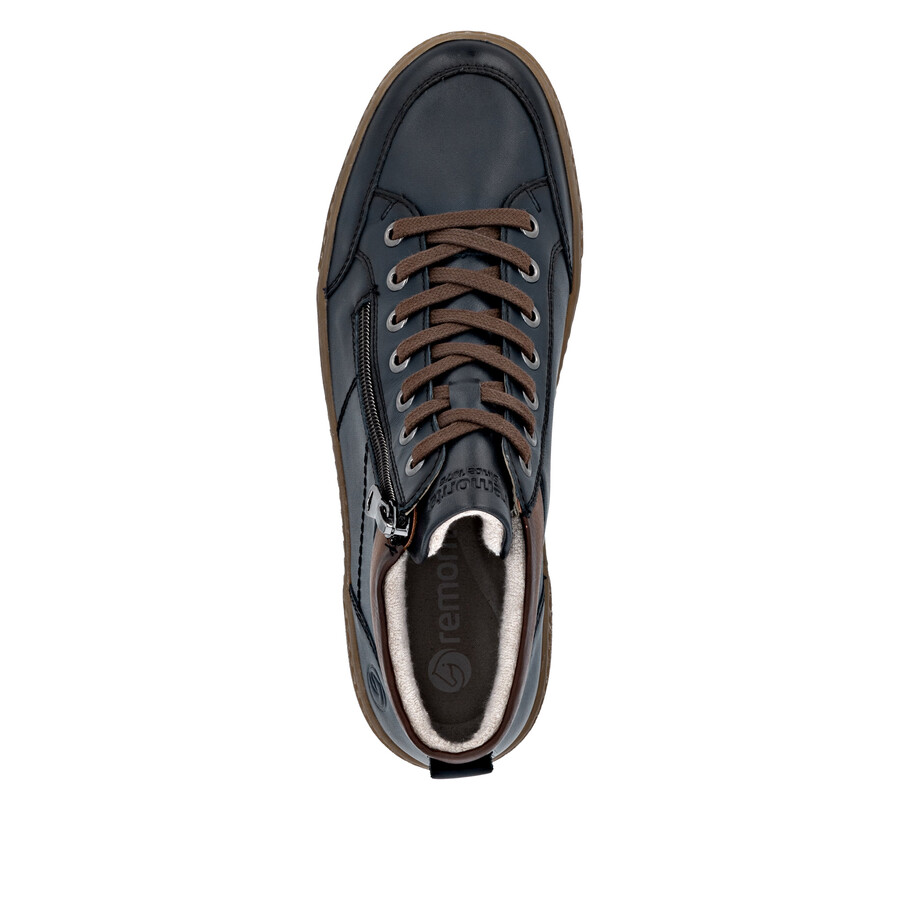 botas azules con cremallera para mujer remonte d2t70-14