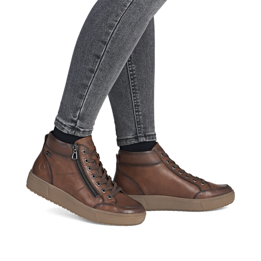 botas marrones con cremallera para mujer remonte d2t70-24