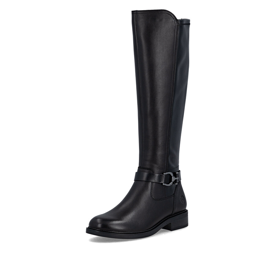 botas negras con cremallera para mujer remonte d2w77-00