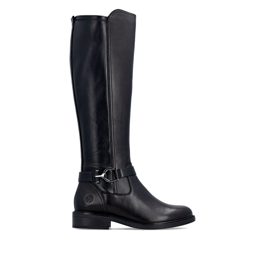 botas negras con cremallera para mujer remonte d2w77-00