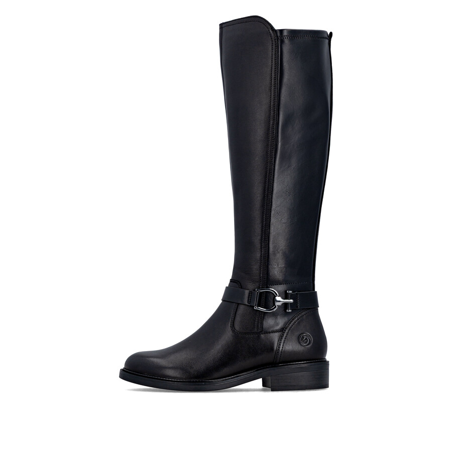botas negras con cremallera para mujer remonte d2w77-00