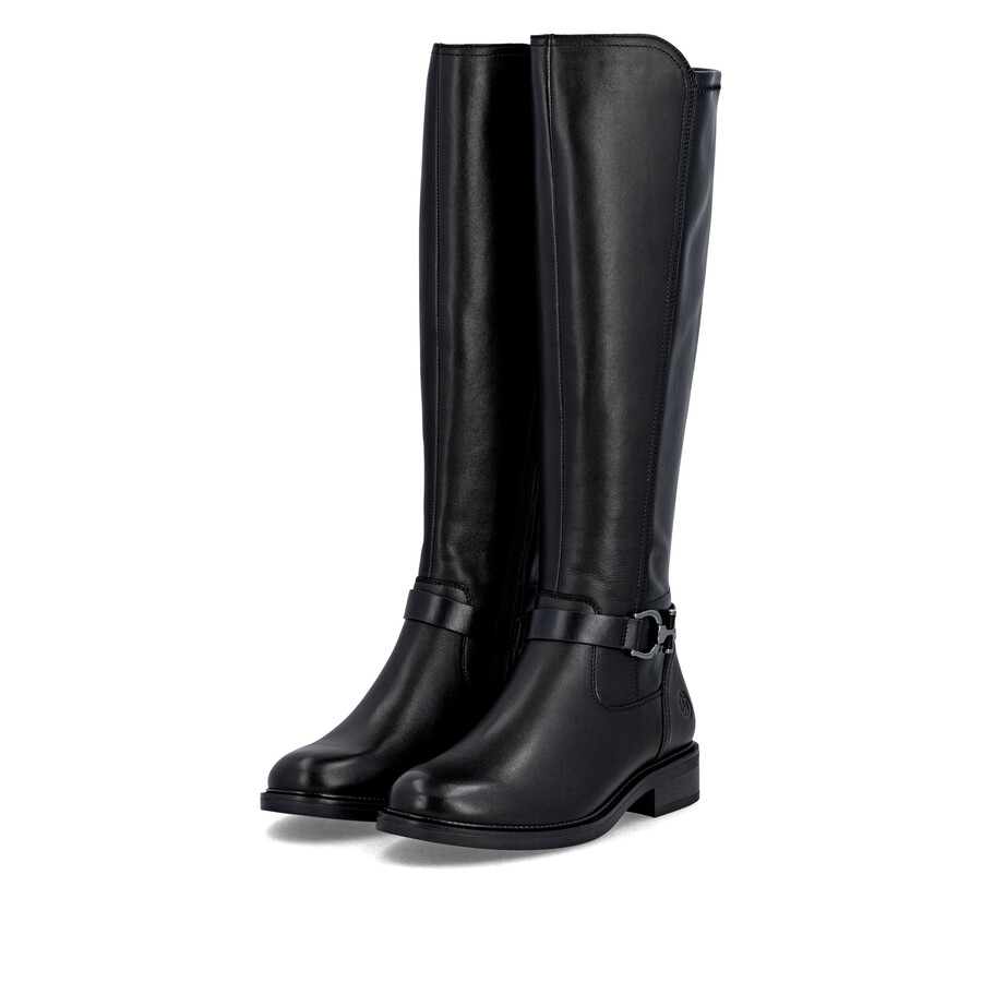 botas negras con cremallera para mujer remonte d2w77-00