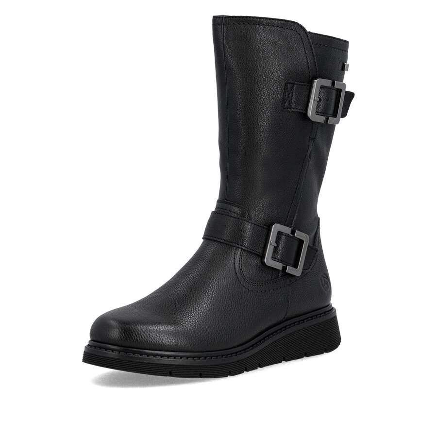 botas negras con cremallera para mujer remonte d3980-00