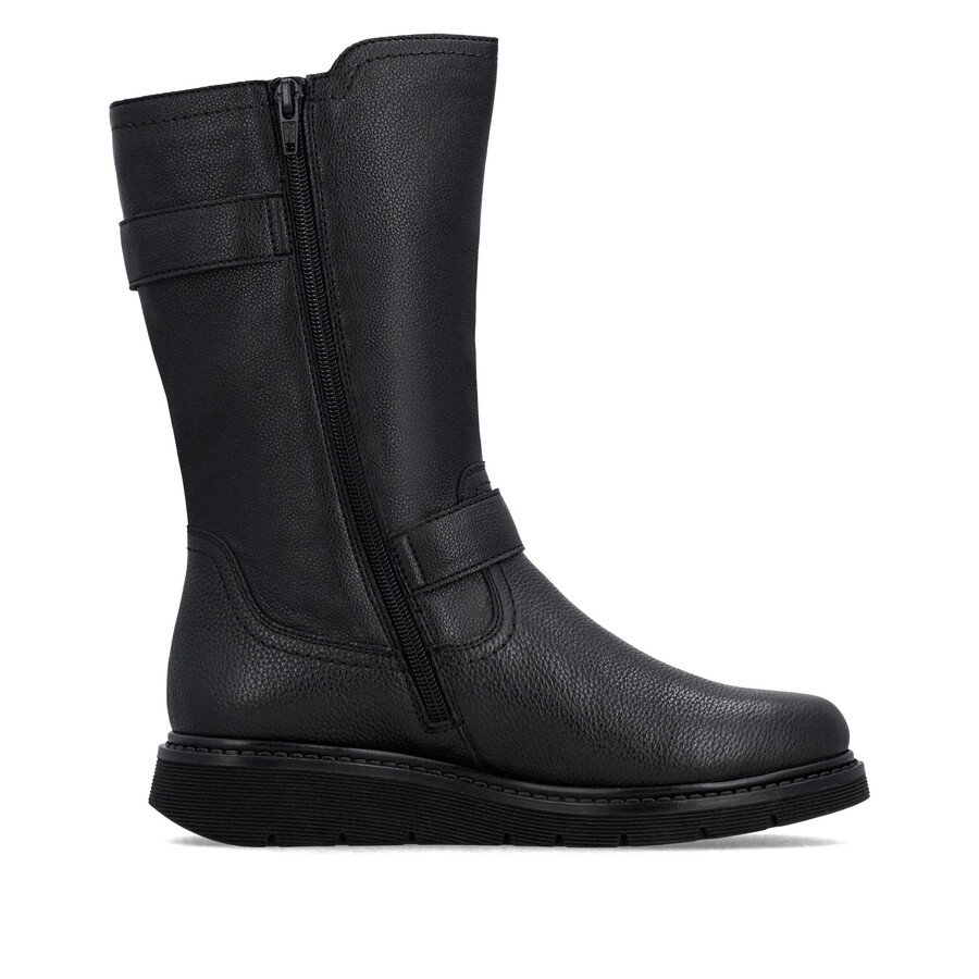 botas negras con cremallera para mujer remonte d3980-00