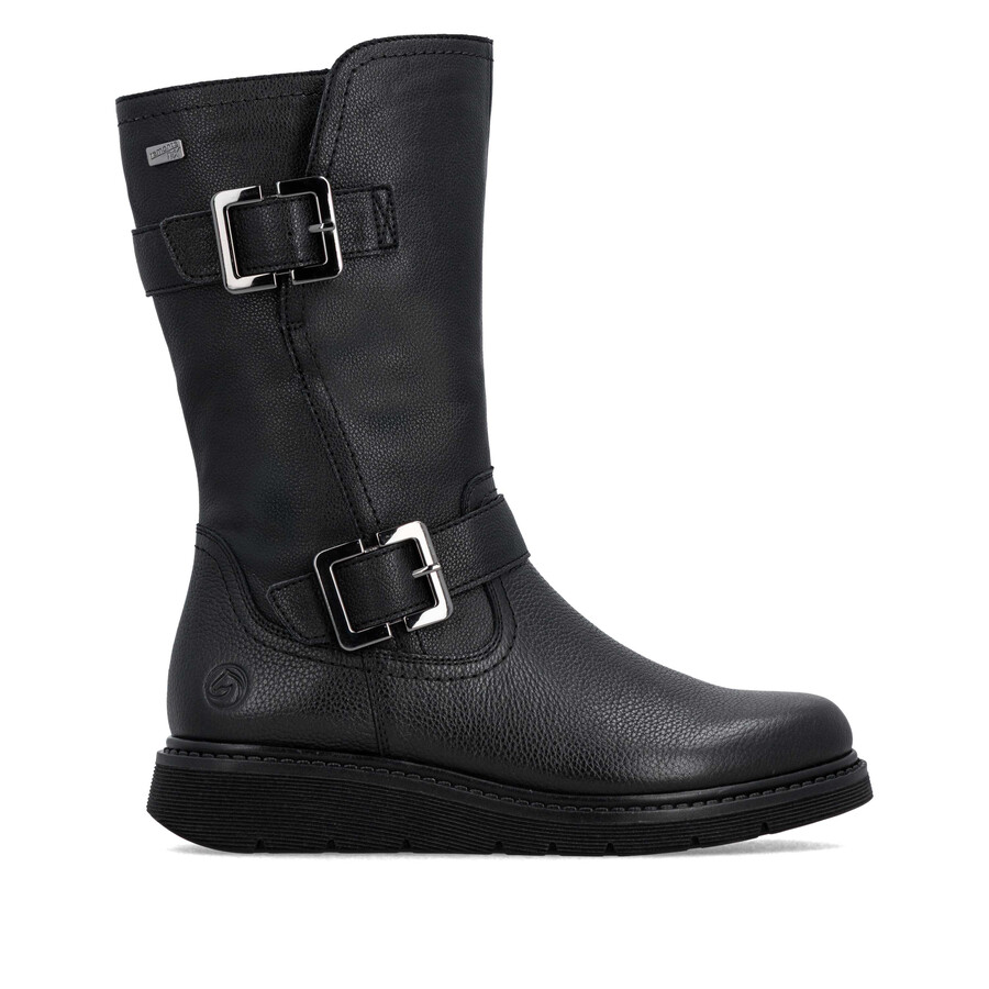 botas negras con cremallera para mujer remonte d3980-00