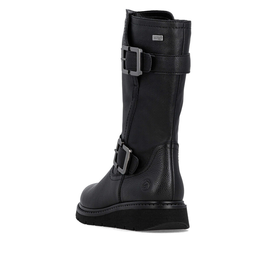botas negras con cremallera para mujer remonte d3980-00