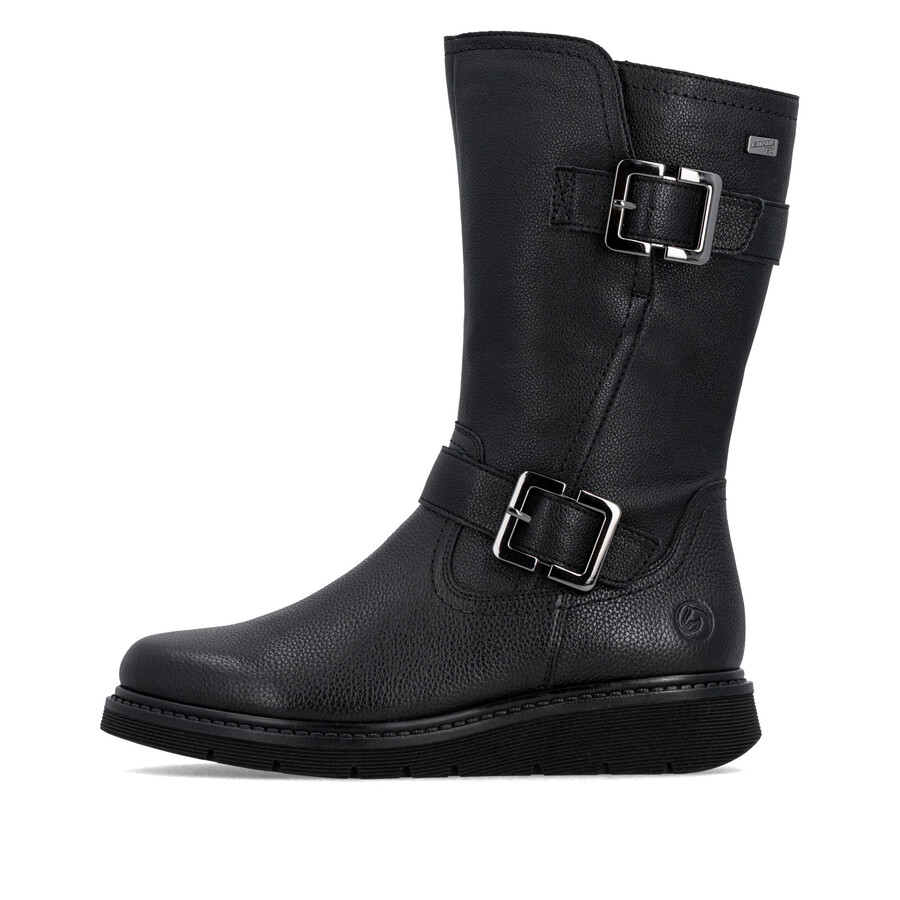 botas negras con cremallera para mujer remonte d3980-00