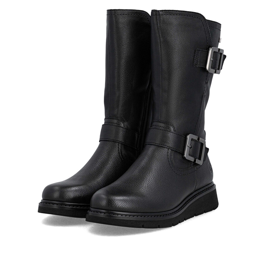 botas negras con cremallera para mujer remonte d3980-00