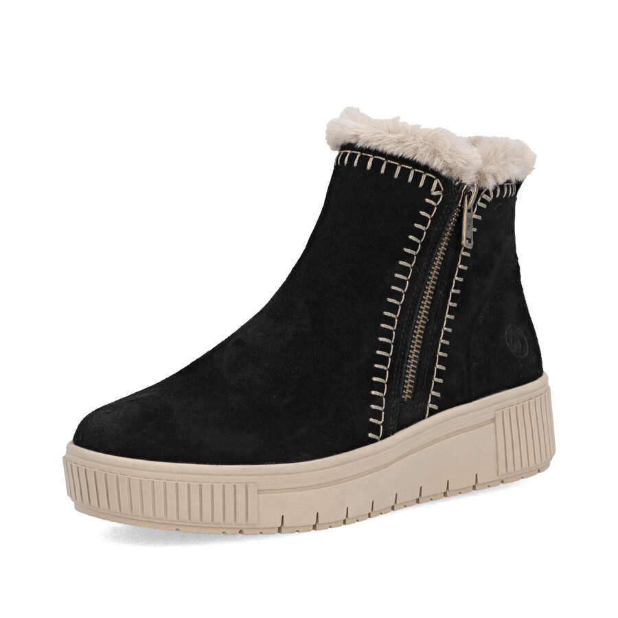 botas negras con cremallera para mujer remonte d3b70-03