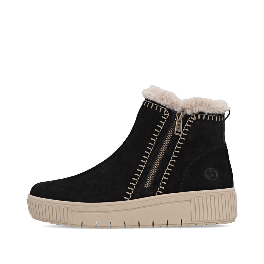 botas negras con cremallera para mujer remonte d3b70-03