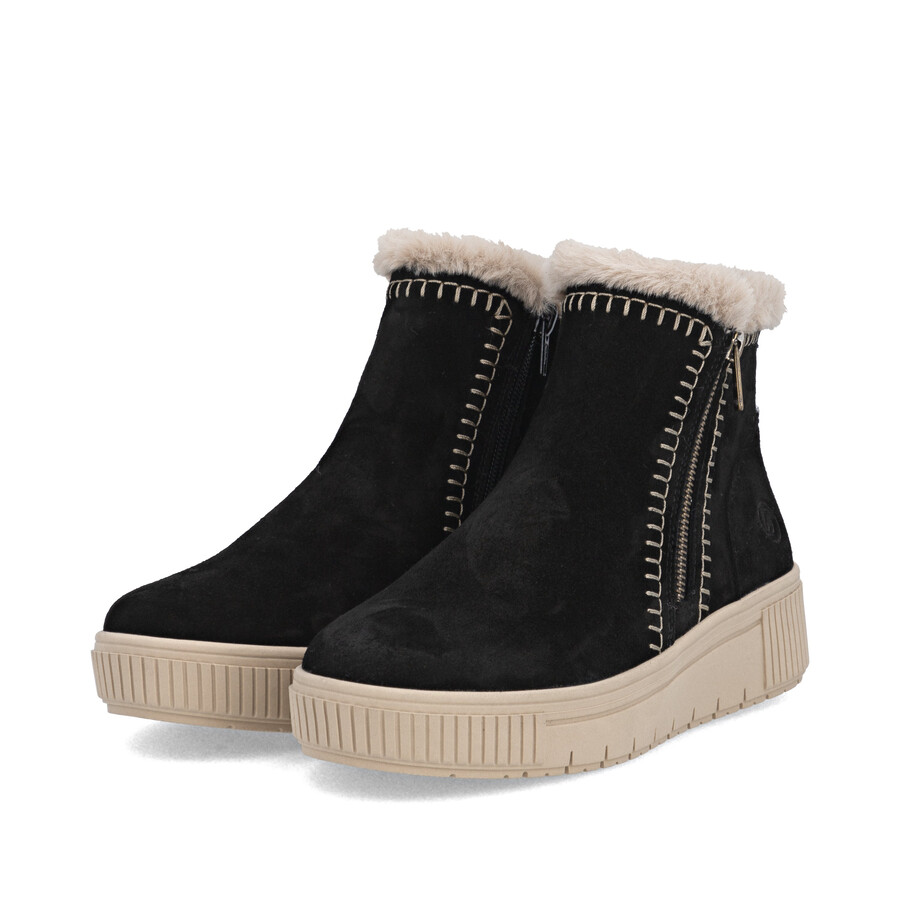 botas negras con cremallera para mujer remonte d3b70-03