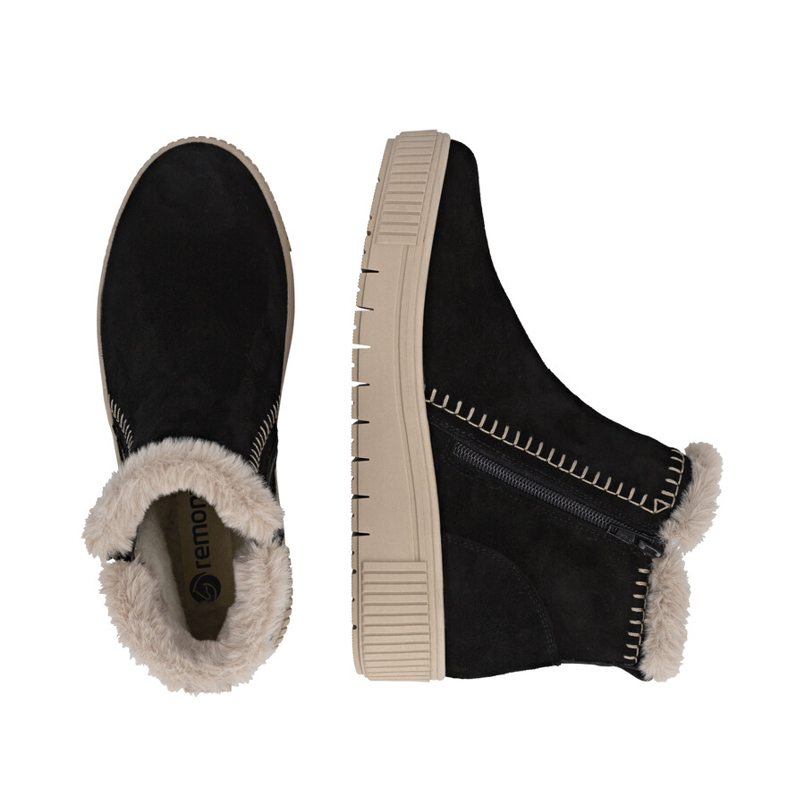 botas negras con cremallera para mujer remonte d3b70-03