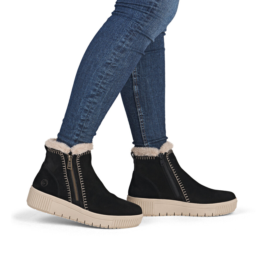 botas negras con cremallera para mujer remonte d3b70-03
