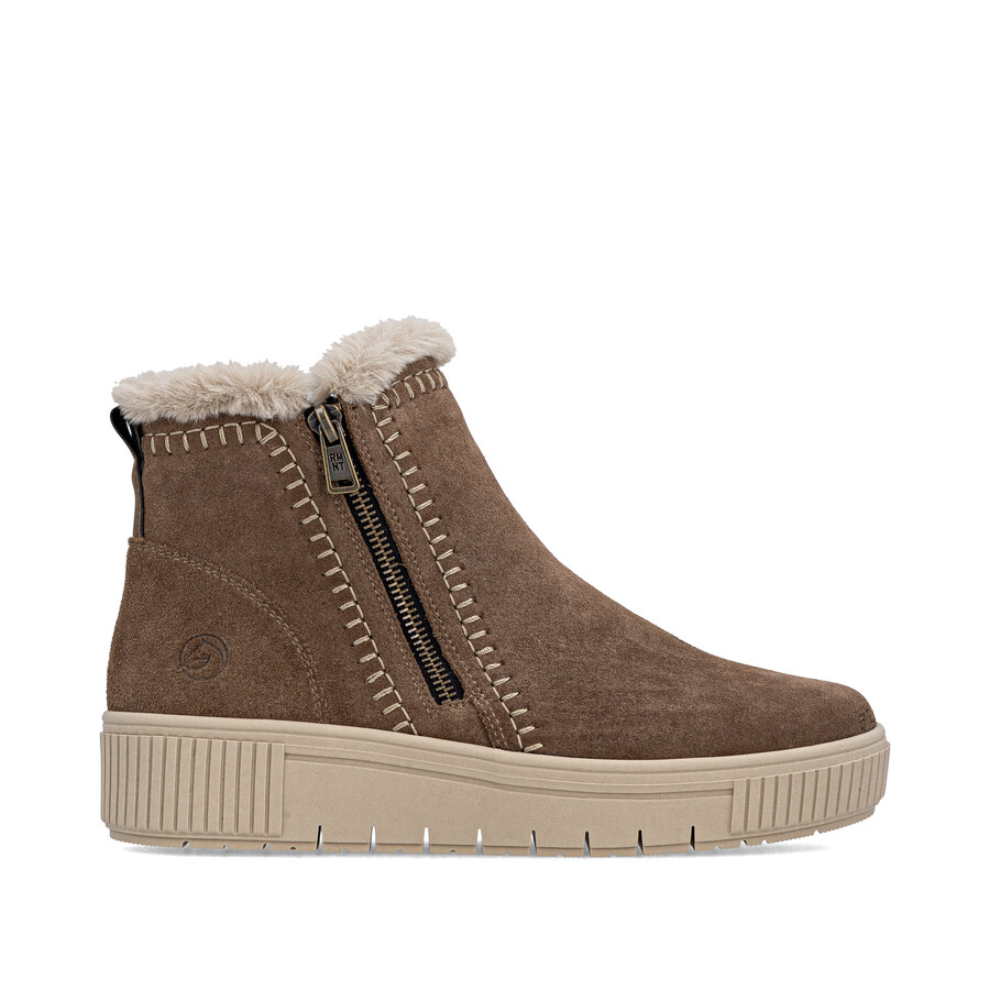 botas marrones con cremallera para mujer remonte d3b70-20