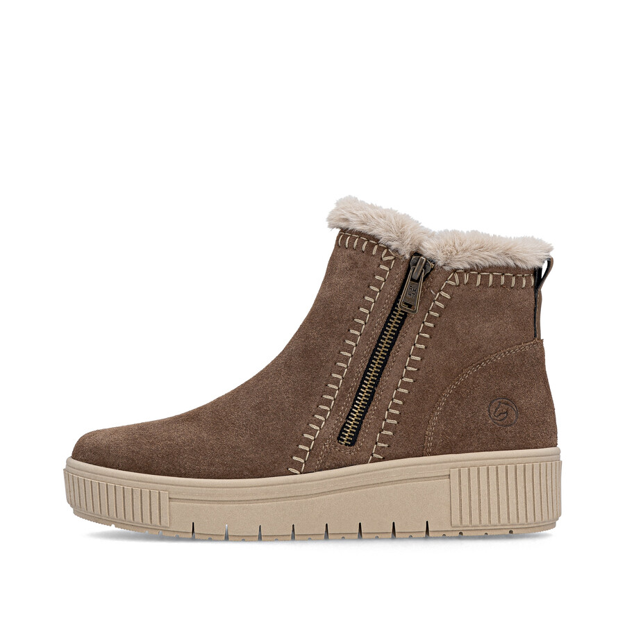 botas marrones con cremallera para mujer remonte d3b70-20