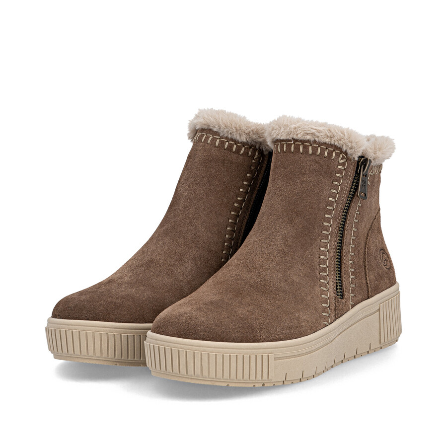 botas marrones con cremallera para mujer remonte d3b70-20
