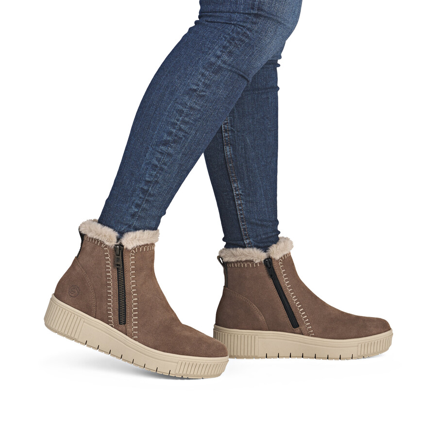 botas marrones con cremallera para mujer remonte d3b70-20