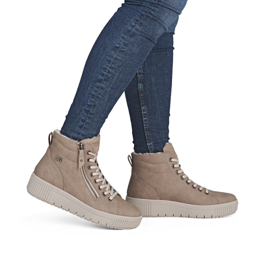 botas marrones con cremallera para mujer remonte d3b71-20