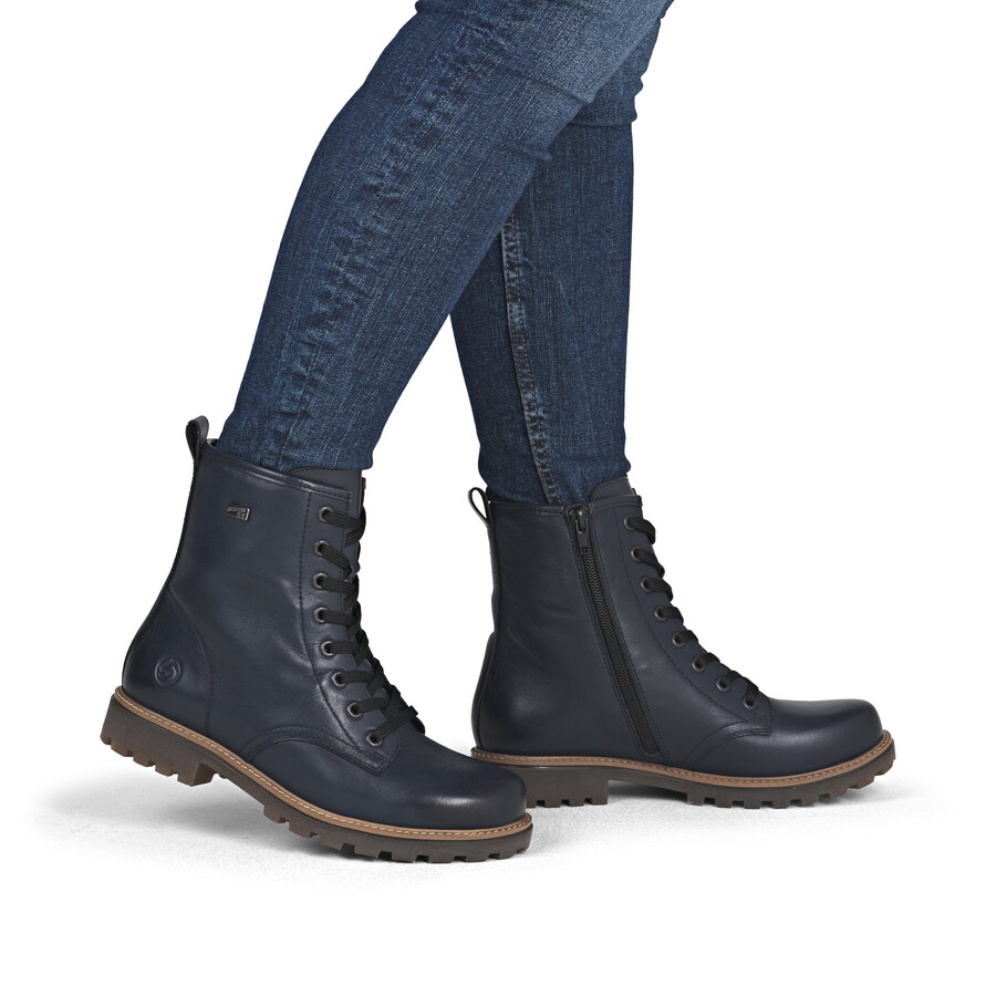 botas azules con cremallera para mujer remonte d3c70-14