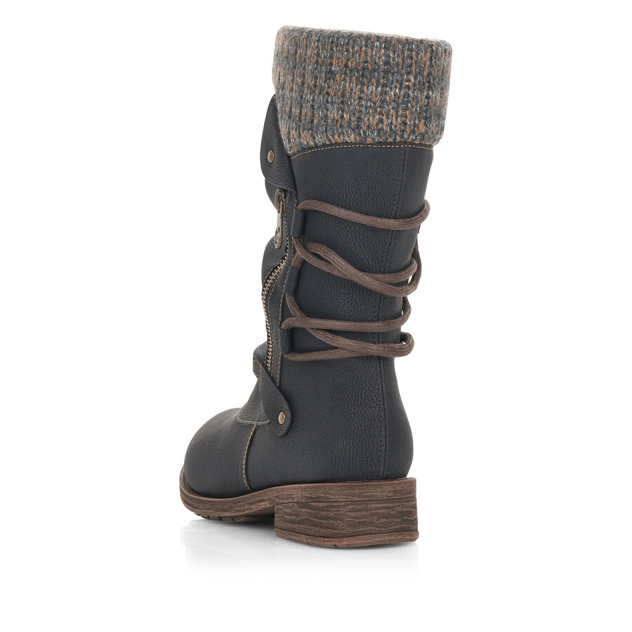 botas negras con cremallera para mujer remonte d8070-01
