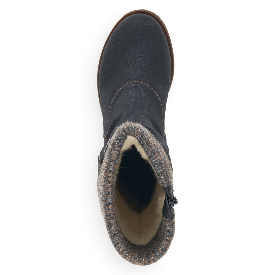 botas negras con cremallera para mujer remonte d8070-01