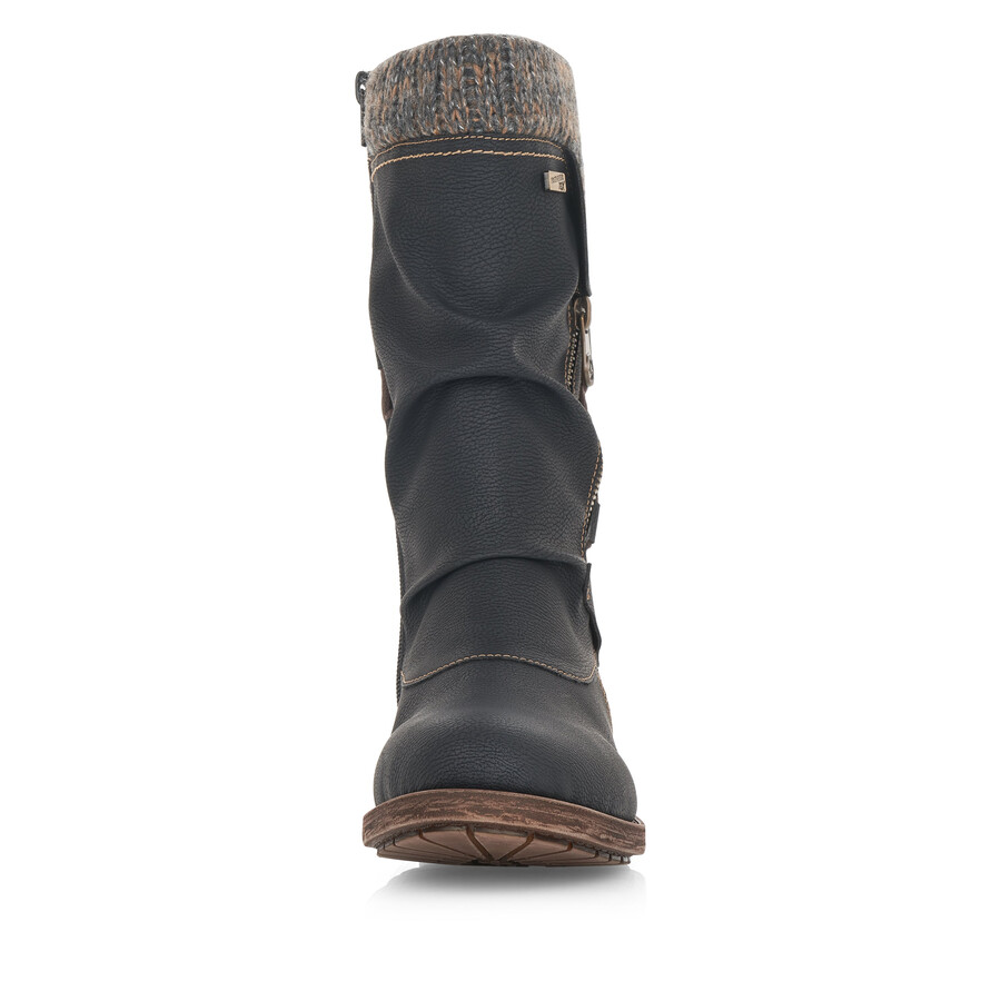 botas negras con cremallera para mujer remonte d8070-01