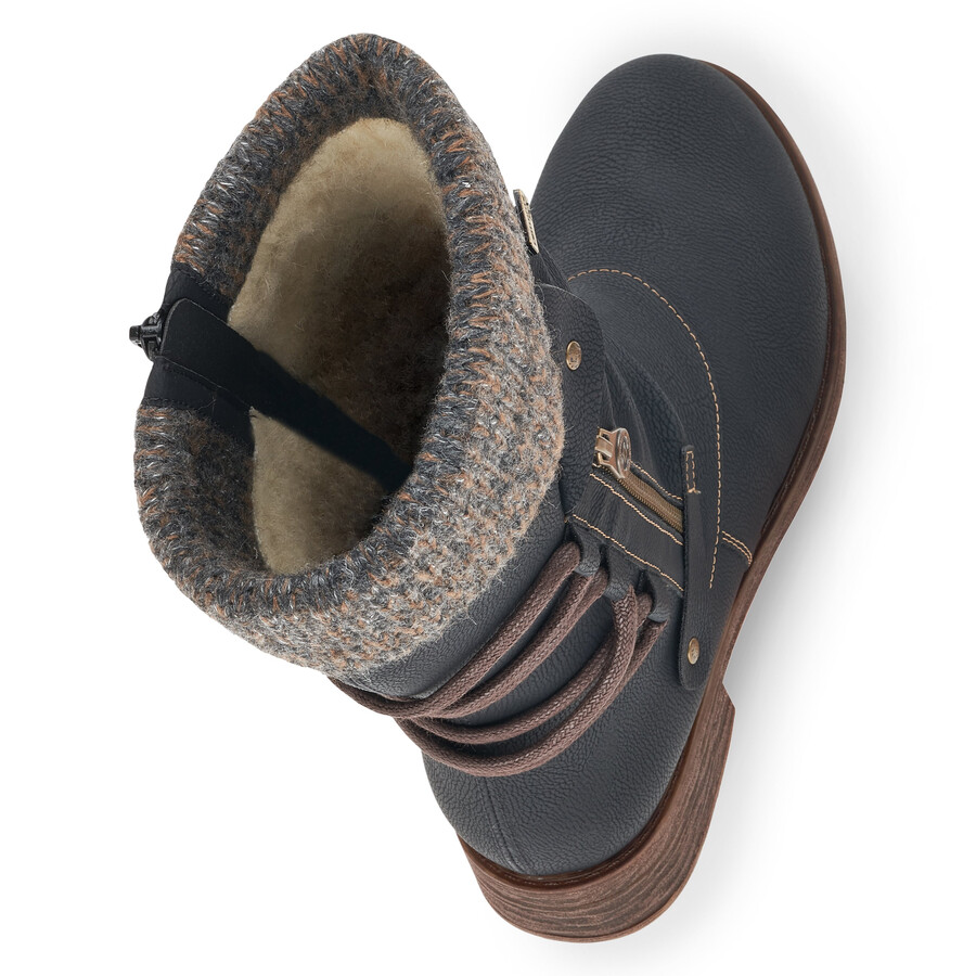 botas negras con cremallera para mujer remonte d8070-01