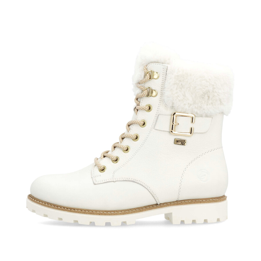 botas blancas con cremallera para mujer remonte d8481-80