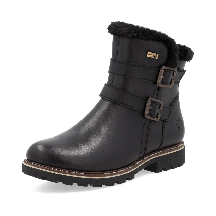 botas negras con cremallera para mujer remonte d8484-00
